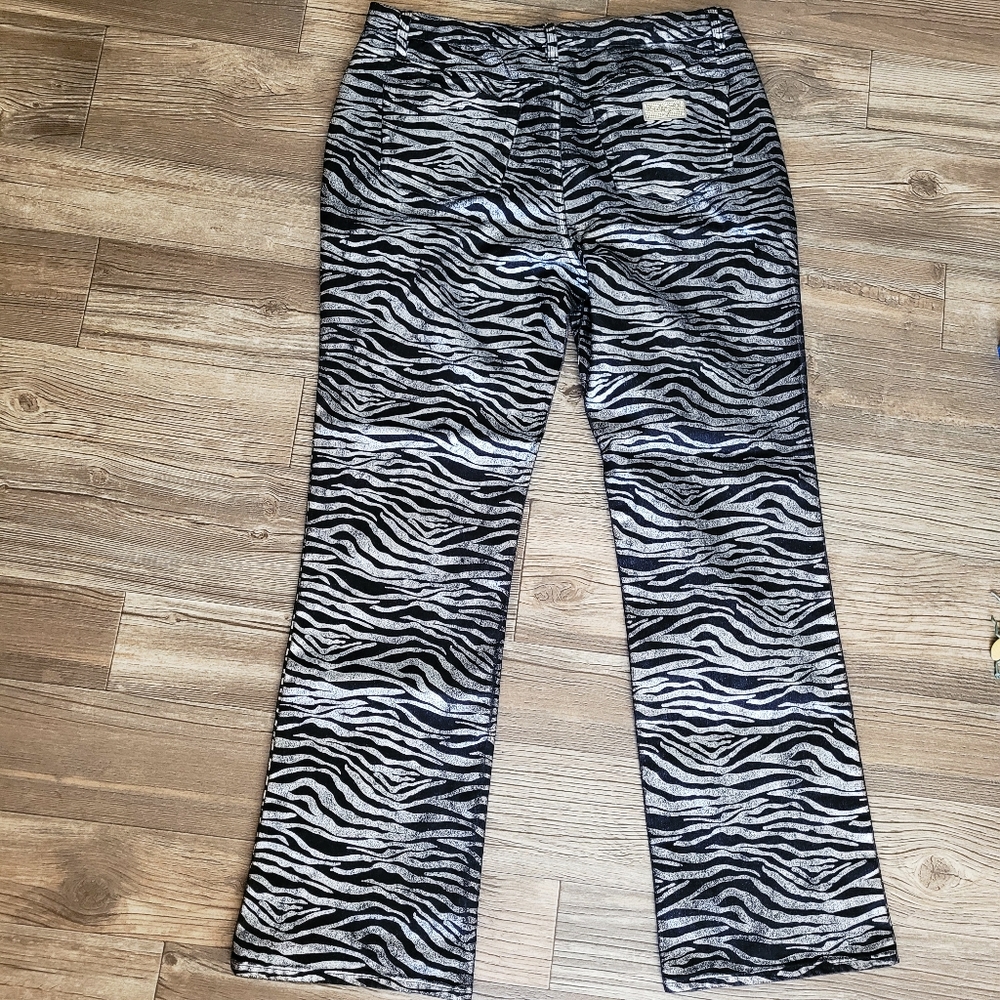 Vintage plus size funky print zebra pants